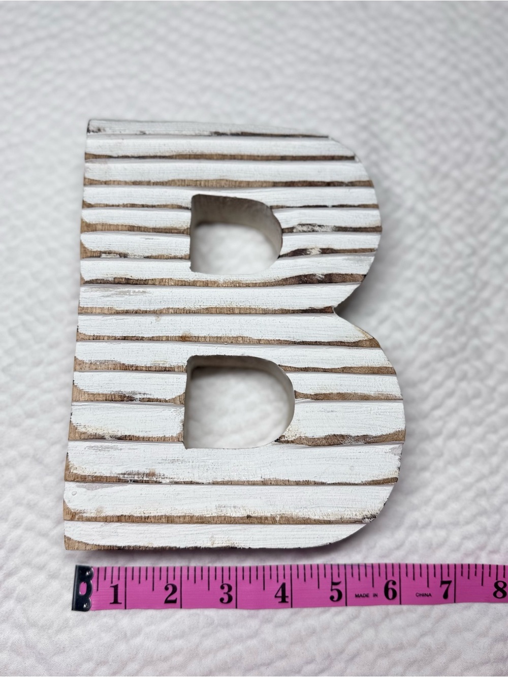 DownEast Home Rustic Whitewashed Wooden Letter B Freestanding Monogram Decor - Picture 7 of 7